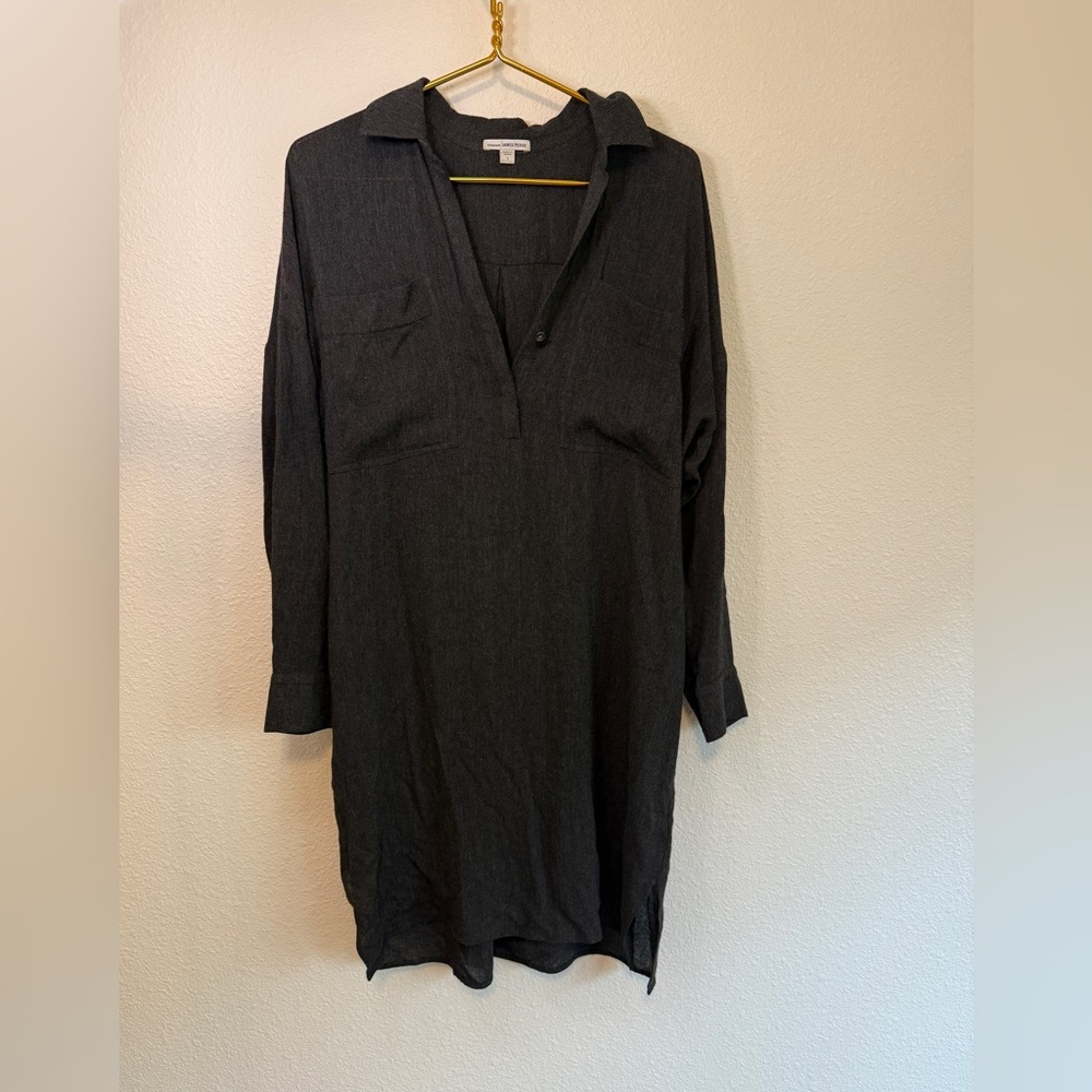 James Perse Charcoal Long Sleeve Dress 1